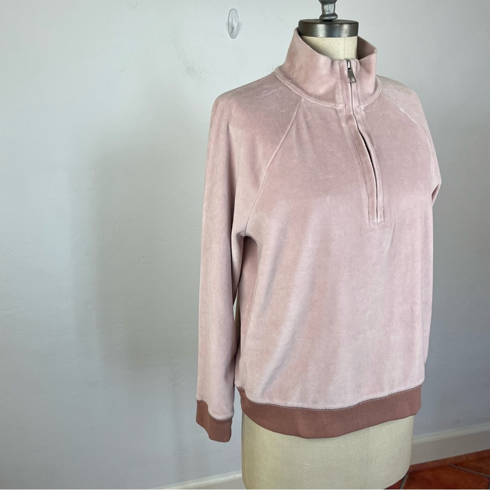 Madewell Velour Half Zip Sweatshirt - Picture 3 of 8